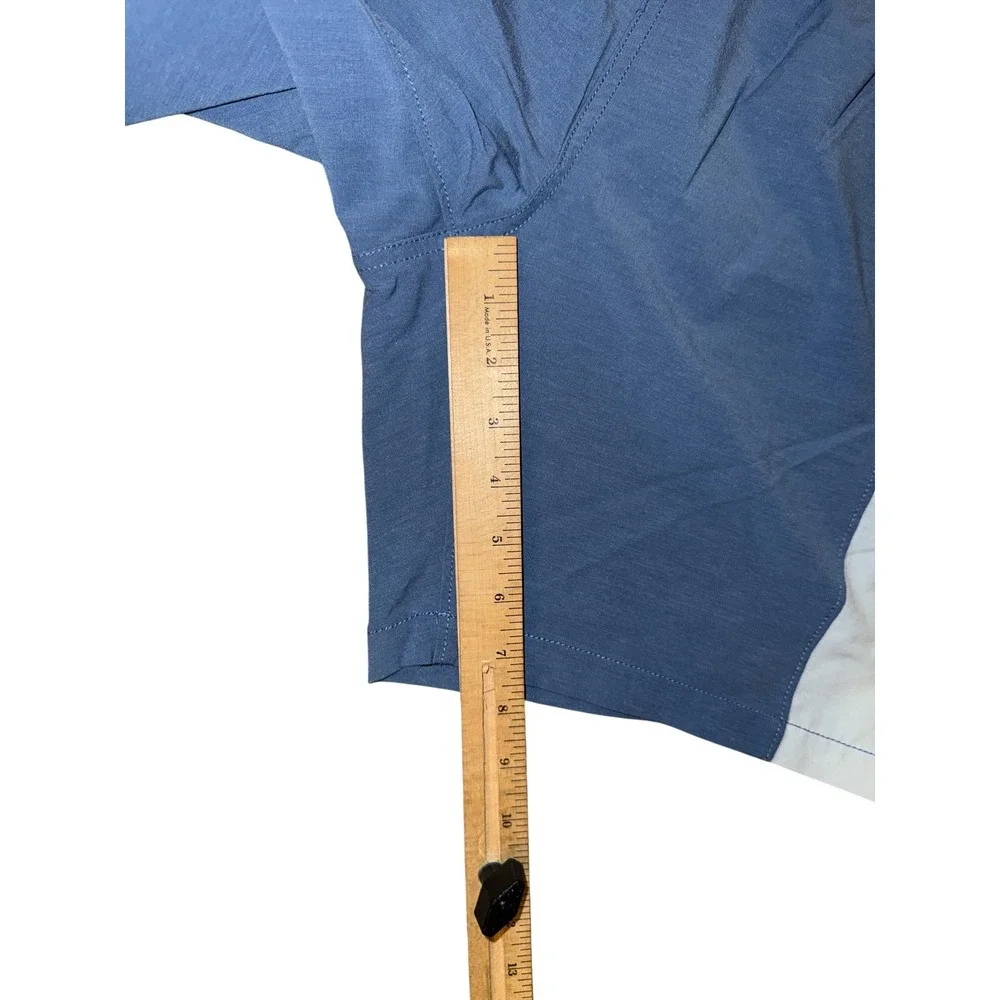 Faherty‎ Swim Trunks Mens Small Blue Colorblock Elastic Waist Board Shorts